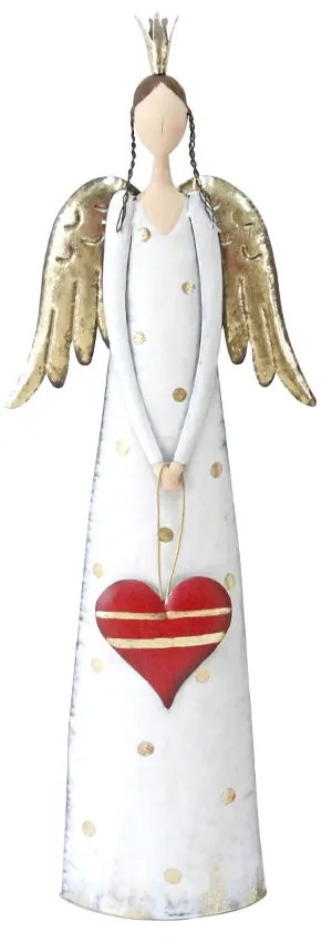 XMAS ANGEL BEAUTY B ΑΓΓΕΛΟΣ ΜΕΤΑΛΛΟ ΛΕΥΚΟ ΧΡΥΣΟ ΚΟΚΚΙΝΟ 26x11xH80cm