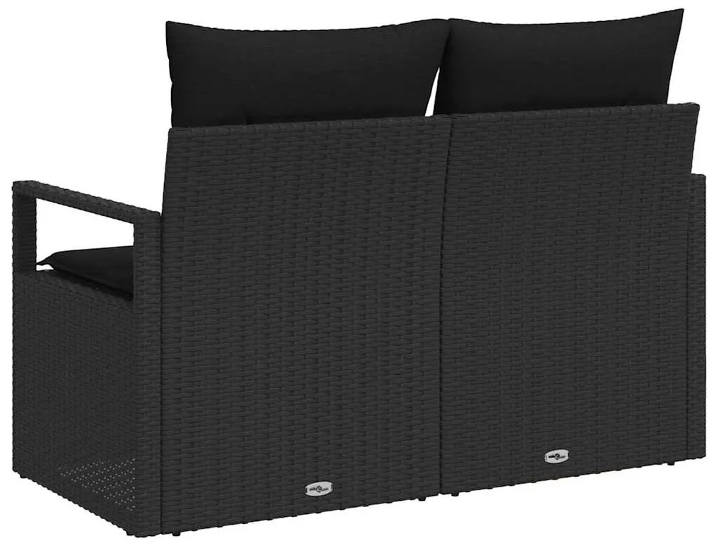 vidaXL Καναπές Κήπου με μαξιλάρι Μαύρο 120 x 62 x 69εκ συνθετικό ρατάν