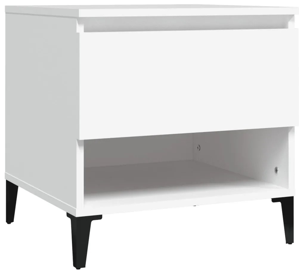 vidaXL Βοηθητικά Τραπέζια 2 τεμ. Λευκά 50x46x50 εκ. Επεξεργασμένο Ξύλο