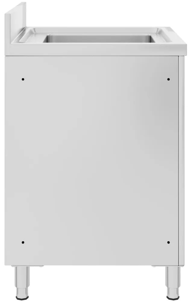 vidaXL Λάντζα Κλειστή με Ερμάριο 60 x 60 x 96 εκ. Ανοξείδωτο Ατσάλι