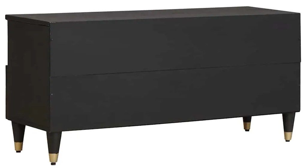vidaXL Ντουλάπι TV με ράφι Μαύρο 100 x 33 x 46 εκ Στερεό ξύλο μάνγκο