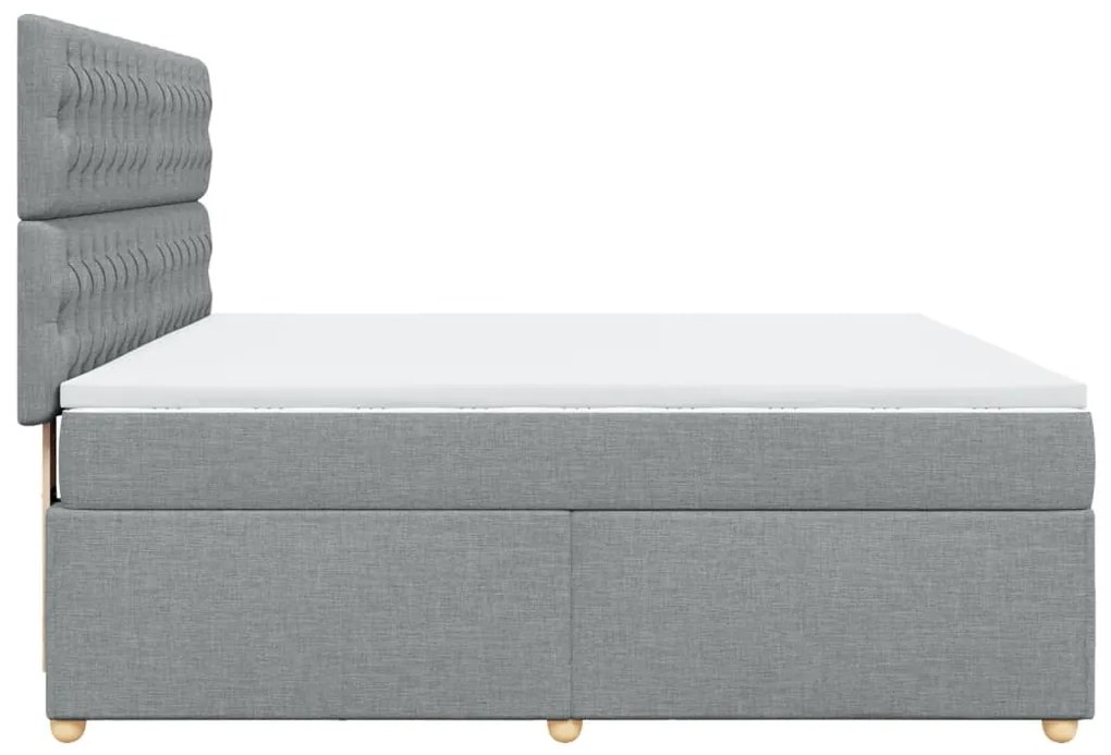 Κρεβάτι Boxspring με Στρώμα Ανοιχτό Γκρι 180x200 εκ. Υφασμάτινο - Γκρι