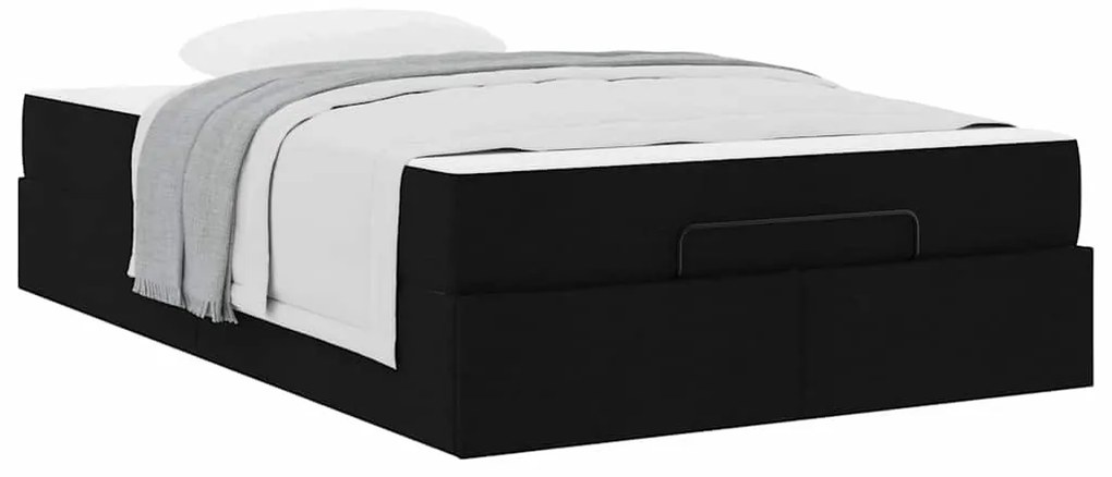 vidaXL Σκελετός κρεβατιού με στρώμα με στρώμα 2 pcs Μαύρο ύφασμα