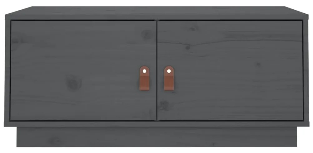 vidaXL Τραπεζάκι Σαλονιού Γκρι 80 x 50 x 35 εκ. από Μασίφ Ξύλο Πεύκου