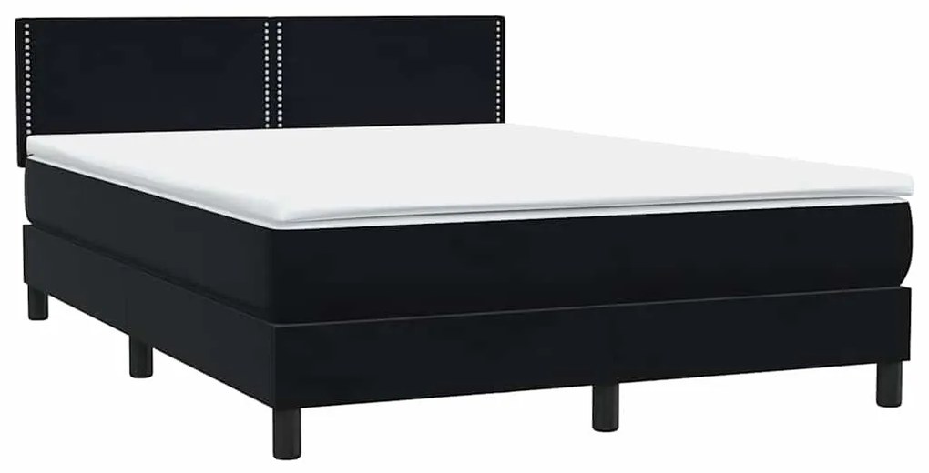 BOX SPRING ΚΡΕΒΑΤΙ ΜΕ ΣΤΡΩΜΑ ΜΑΥΡΟ 160X220 CM ΒΕΛΟΥΔΙΝΟ 3316169