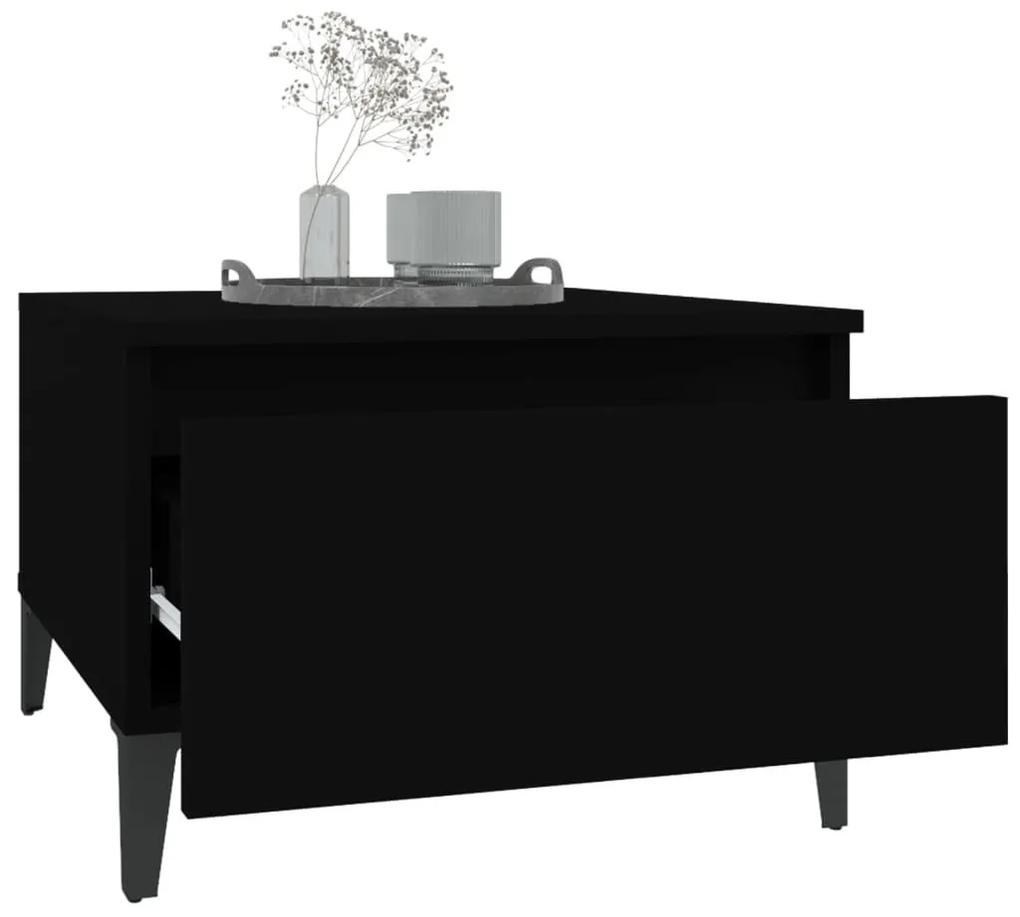 Βοηθητικά Τραπέζια 2 τεμ. Μαύρα 50x46x35 εκ. Επεξεργασμένο Ξύλο - Μαύρο