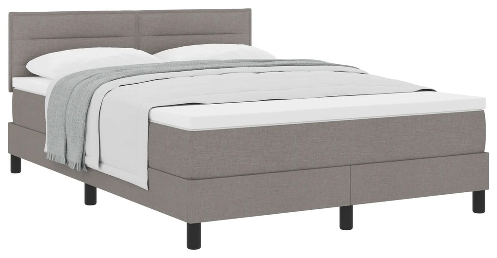 vidaXL Κρεβάτι με Βάθρο με Στρώμα Ταμπεχ 160x200 cm Ύφασμα