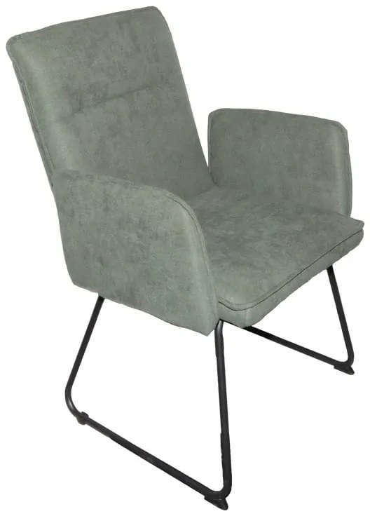 Πολυθρόνα Essential pakoworld ύφασμα χακί-πόδι μαύρο μεταλλικό 55.5x59x89εκ