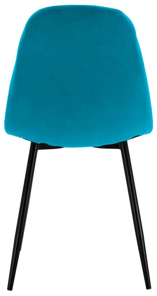 Καρέκλα LEONARDO Βελούδο Τιρκουάζ 45x53x85Υ εκ. 4αδα 45x53x85 εκ.