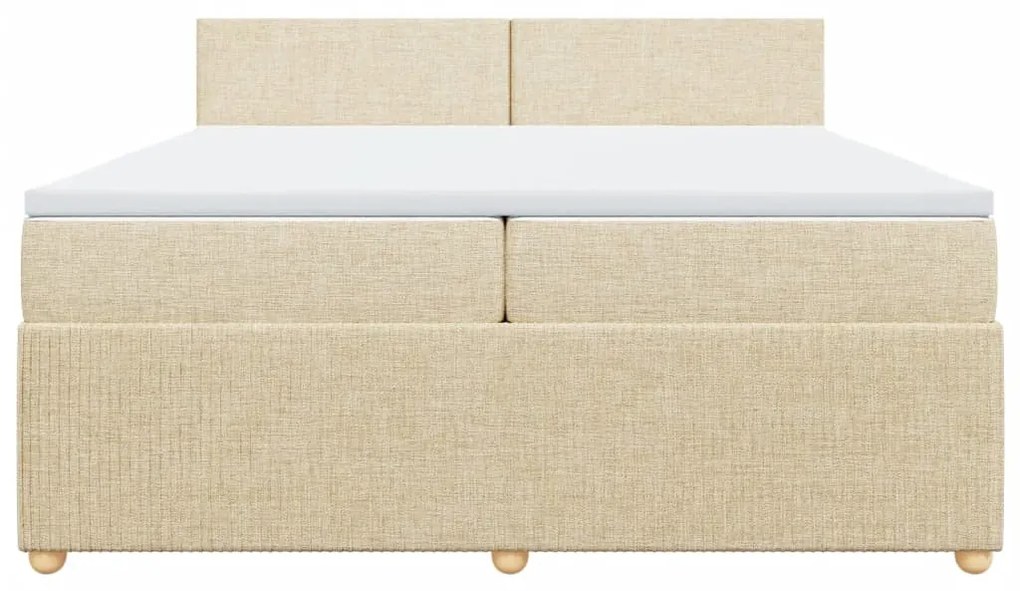 ΚΡΕΒΑΤΙ BOXSPRING ΜΕ ΣΤΡΩΜΑ ΚΡΕΜ 200X200 ΕΚ. ΥΦΑΣΜΑΤΙΝΟ 3289861