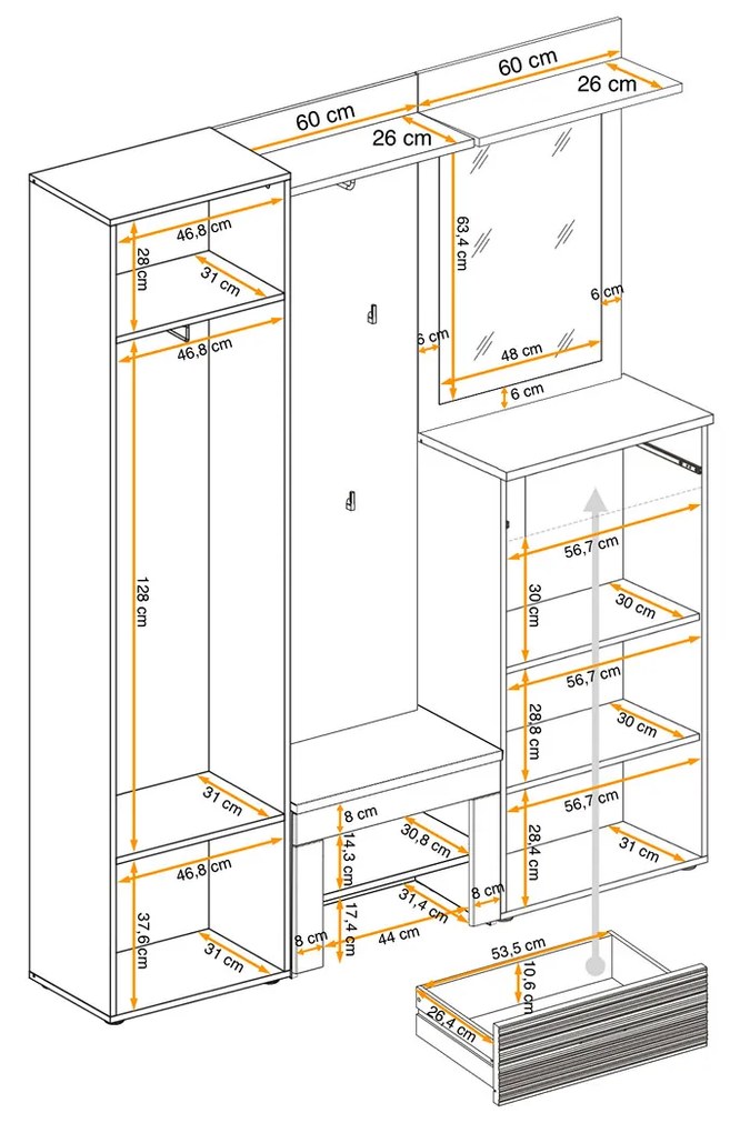 Swap XIX Σύνθεση Καφέ δρυς 280x180x40