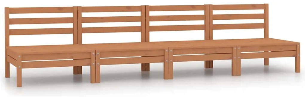 vidaXL Καναπέδες Κήπου Μεσαίοι 4 τεμ. Καφέ Μελί από Μασίφ Ξύλο Πεύκου