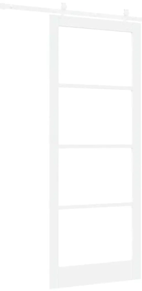 vidaXL Συρόμενη Πόρτα Χειροκίνητος Λευκό 93 x 232 εκ. Ξύλο και μέταλλο