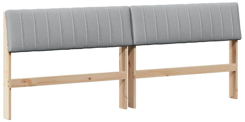 vidaXL Ταπετσαρισμένο κεφαλάρι Ανοιχτό γκρι 200 cm