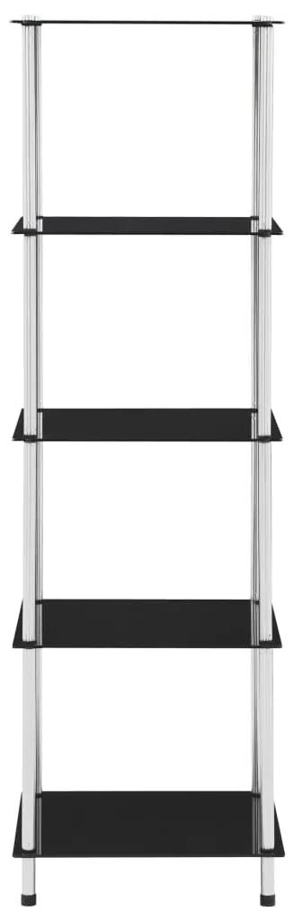 vidaXL Ράφι Διαφανές 5 Επιπέδων Μαύρο 40 x 40 x 130 εκ. Ψημένο Γυαλί