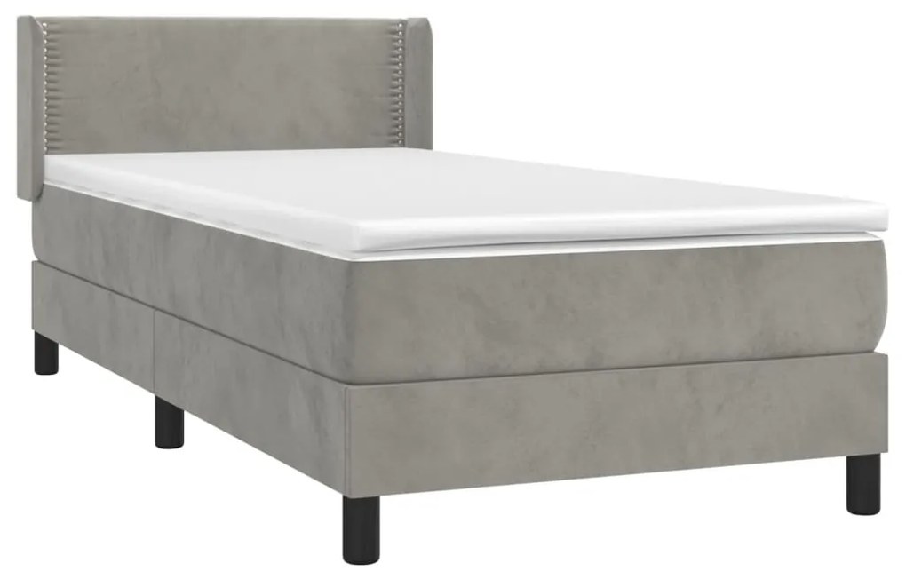 ΚΡΕΒΑΤΙ BOXSPRING ΜΕ ΣΤΡΩΜΑ ΑΝΟΙΧΤΟ ΓΚΡΙ 90X200 ΕΚ. ΒΕΛΟΥΔΙΝΟ 3130877