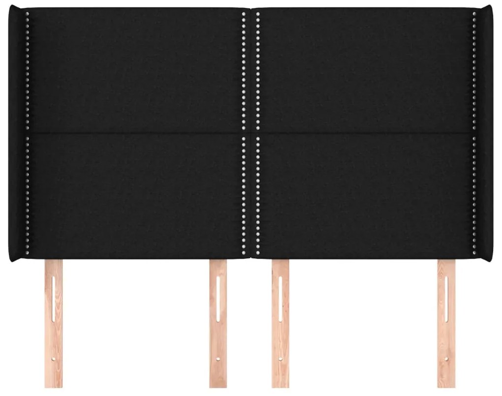 vidaXL Κεφαλάρι με Πτερύγια Μαύρο 147x16x118/128 εκ. Υφασμάτινο
