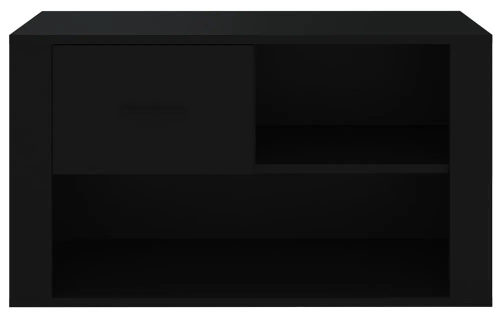 Παπουτσοθήκη Μαύρη 80x35x45 εκ. από Επεξεργασμένο Ξύλο - Μαύρο