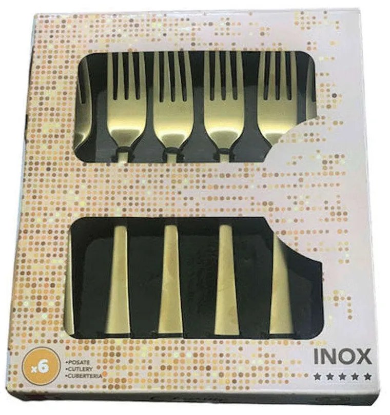 Πιρουνάκια Charme (Σετ 6Τμχ) BG00045152 Gold Bergner Stainless Steel