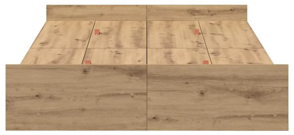 vidaXL Κρεβάτι με αποθηκευτικό χώρο artisan δρυς 120 x 200 cm