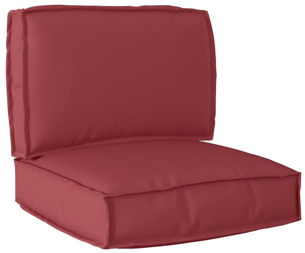 vidaXL Σετ Μαξιλαριών Παλέτας 2 Τεμαχίων Wine Red Oxford Fabric