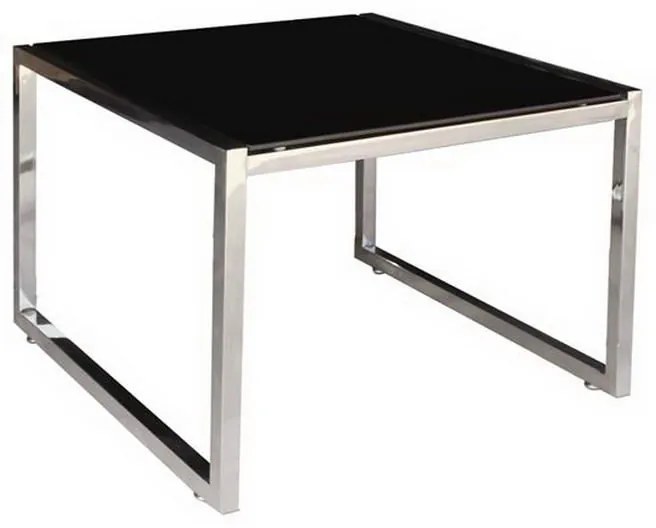 Τραπεζάκι Σαλονιού Βοηθητικό Action ΕΜ747,1 60x60x45cm Black Steel,Glass