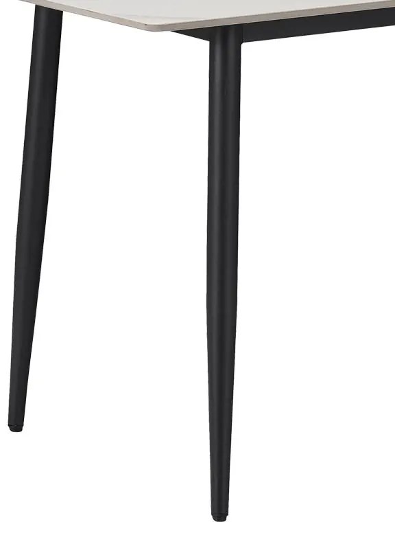 Τραπέζι Gustas λευκό μαρμάρου sintered stone-μαύρο μέταλλο 140x80x75εκ 140x80x75 εκ.