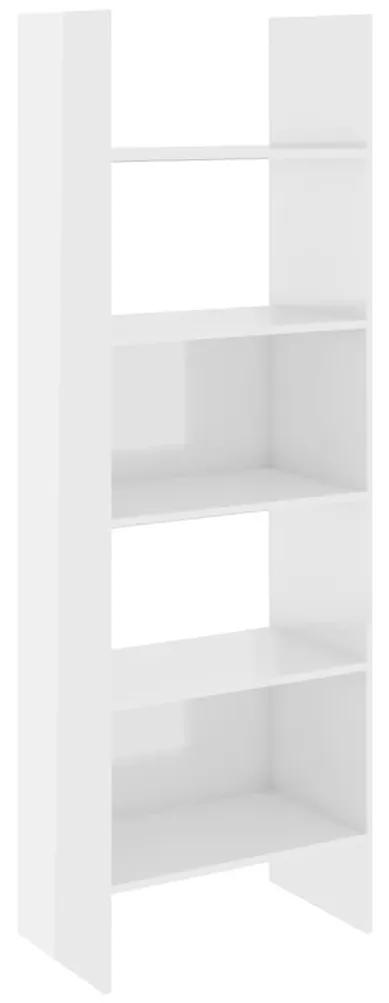 Βιβλιοθήκη Γυαλιστερό Λευκό 60 x 35 x 180 εκ. από Μοριοσανίδα - Λευκό