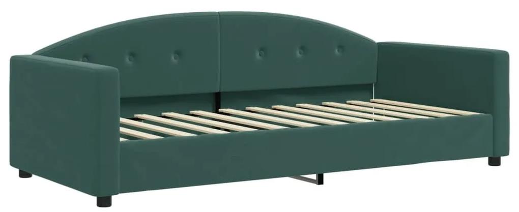 Καναπές Κρεβάτι Σκούρο Πράσινο 90 x 200 εκ. Βελούδινος - Πράσινο