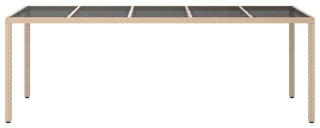 vidaXL Τραπέζι Εστίασης Κήπου Μπεζ 250x100x75 εκ. Πολυ Ρατάν