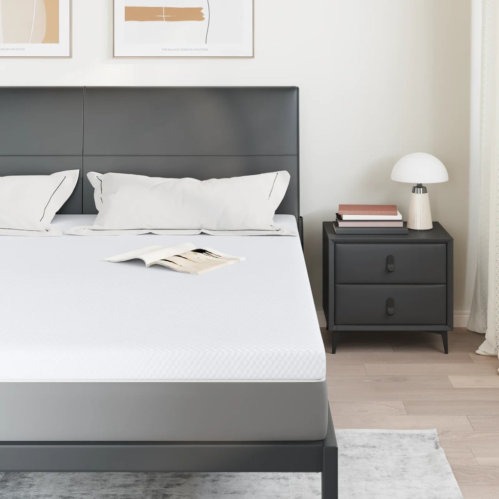 vidaXL Στρώματα Λευκό 180 x 200 cm 100% ύφασμα πολυεστέρα με τζακάρ