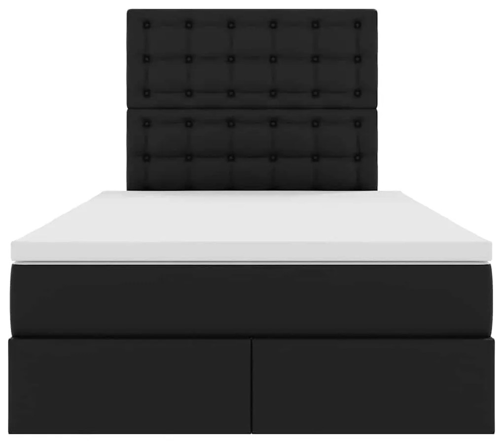 vidaXL Κρεβάτι Αποθήκης με στρώμα Μαύρο 120 x 200 cm Τεχνητό Δέρμα