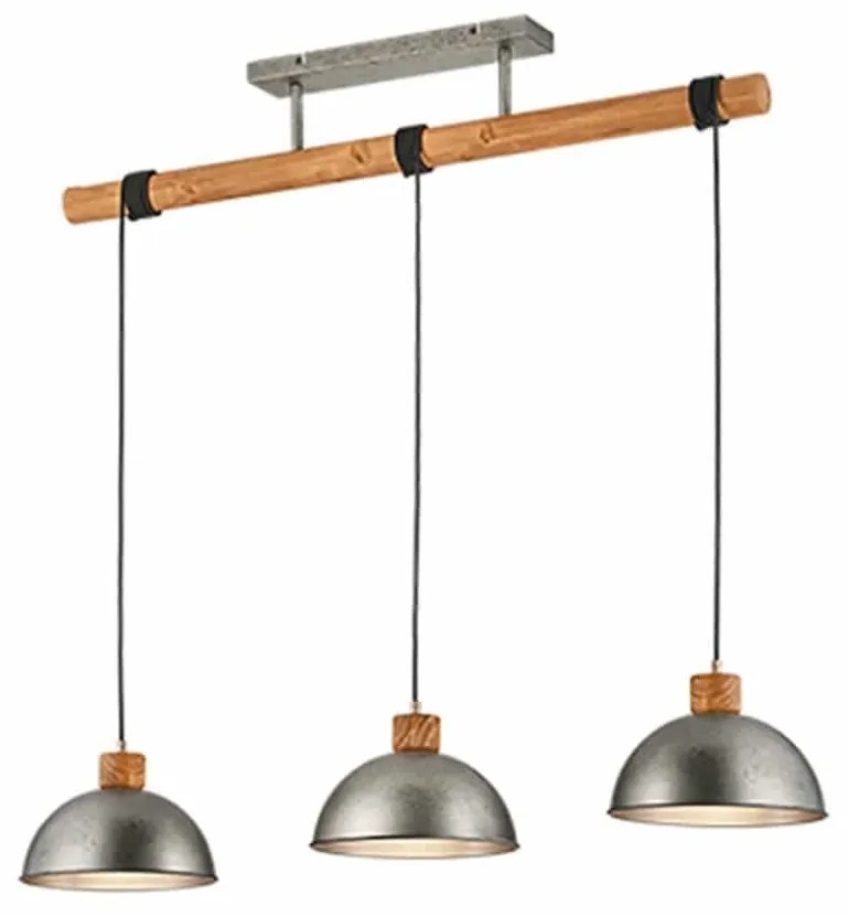 Φωτιστικό Οροφής - Ράγα Delhi 303400367 107x25x215cm 3xE27 42W Nickel-Natural Trio Lighting