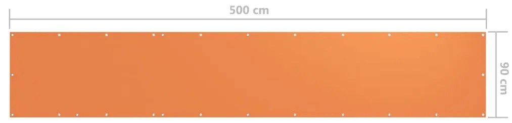 vidaXL Διαχωριστικό Βεράντας Πορτοκαλί 90 x 500 εκ. Ύφασμα Oxford