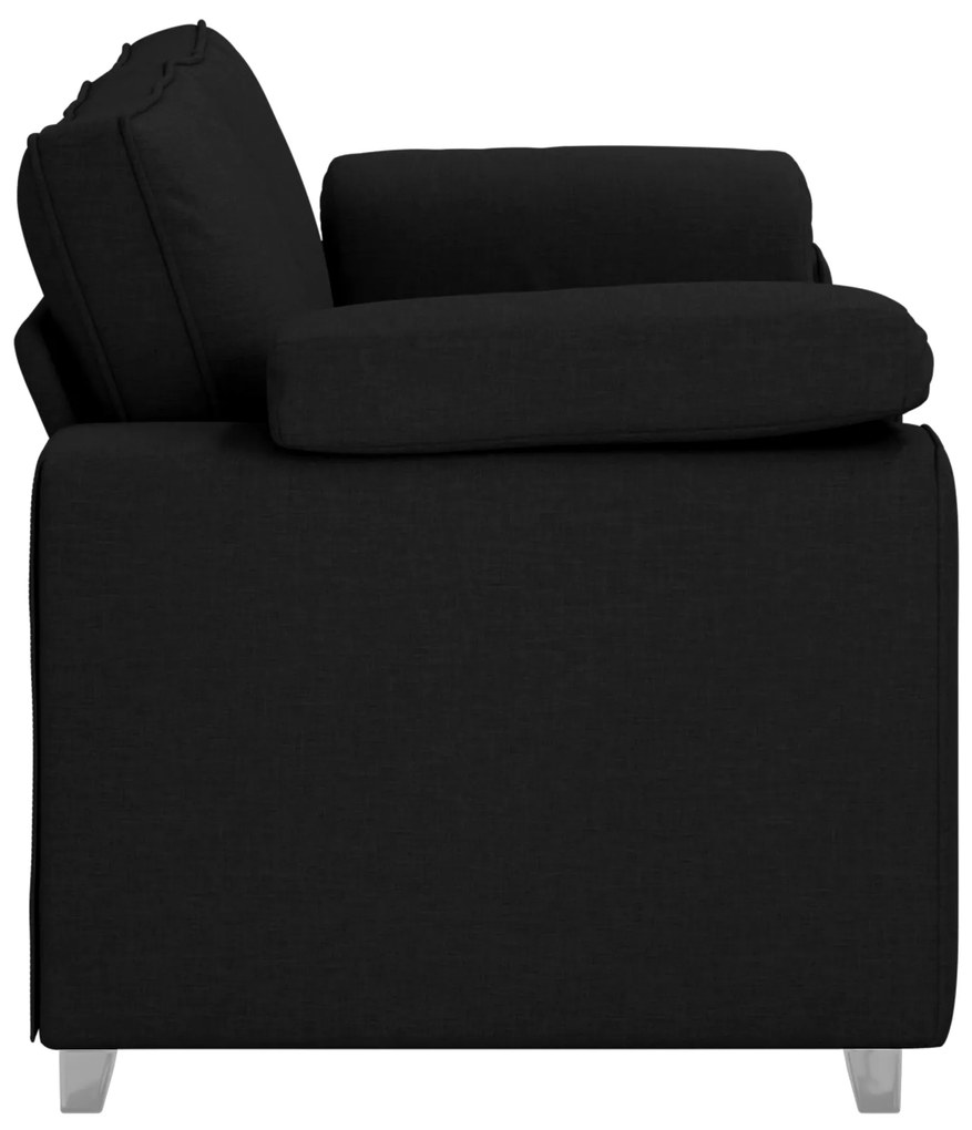 vidaXL Μαύρος Καναπές Loveseat 140 εκ Υφασμάτινος
