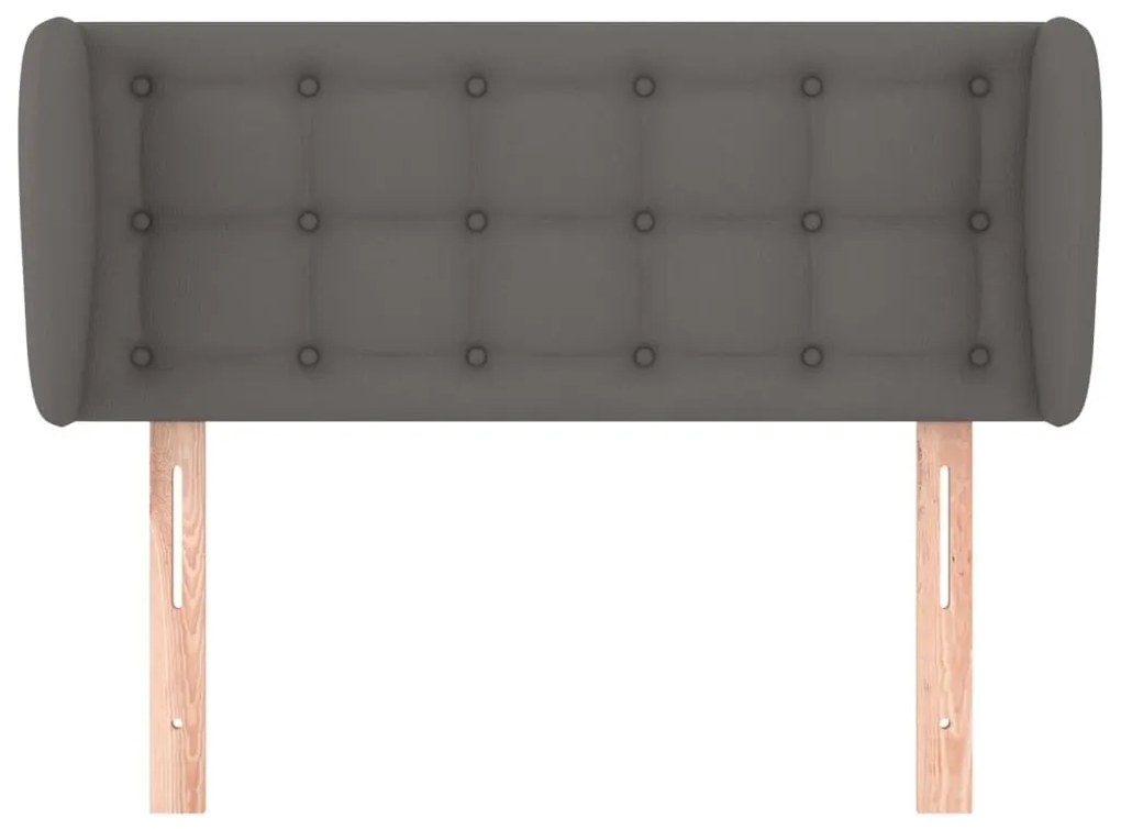 Κεφαλάρι με Πτερύγια Γκρι 103x23x78/88 εκ. Συνθετικό Δέρμα - Γκρι