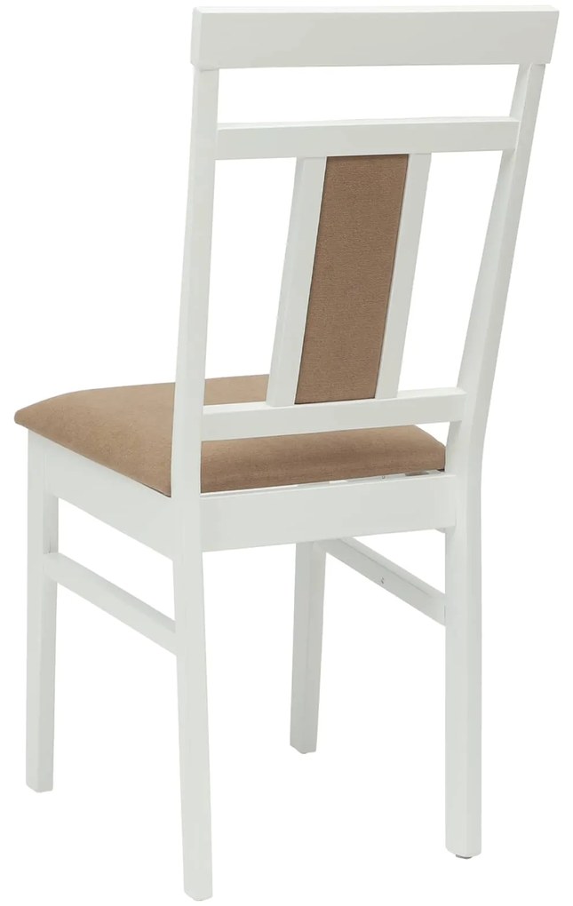 vidaXL Καρέκλα τραπεζαρίας 2 pcs Λευκό και Καφέ Στερεό Ξύλο Ραβέντι
