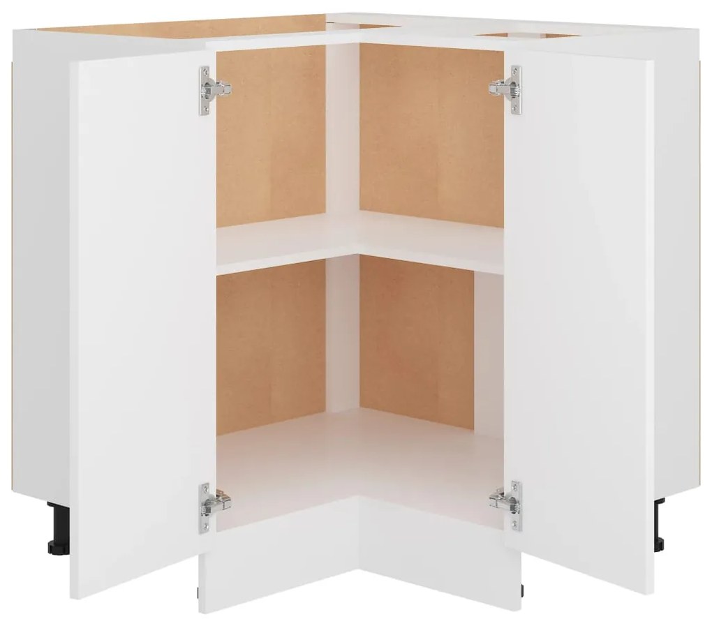 vidaXL Γωνιακό Ντουλάπι "Lyon" Λευκό 75,5x75,5x81,5 εκ. από Τεχνητό Ξύλο