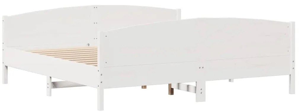vidaXL Σκελετός Κρεβ. Χωρίς Στρώμα Λευκό 180x200 εκ Μασίφ Πεύκο