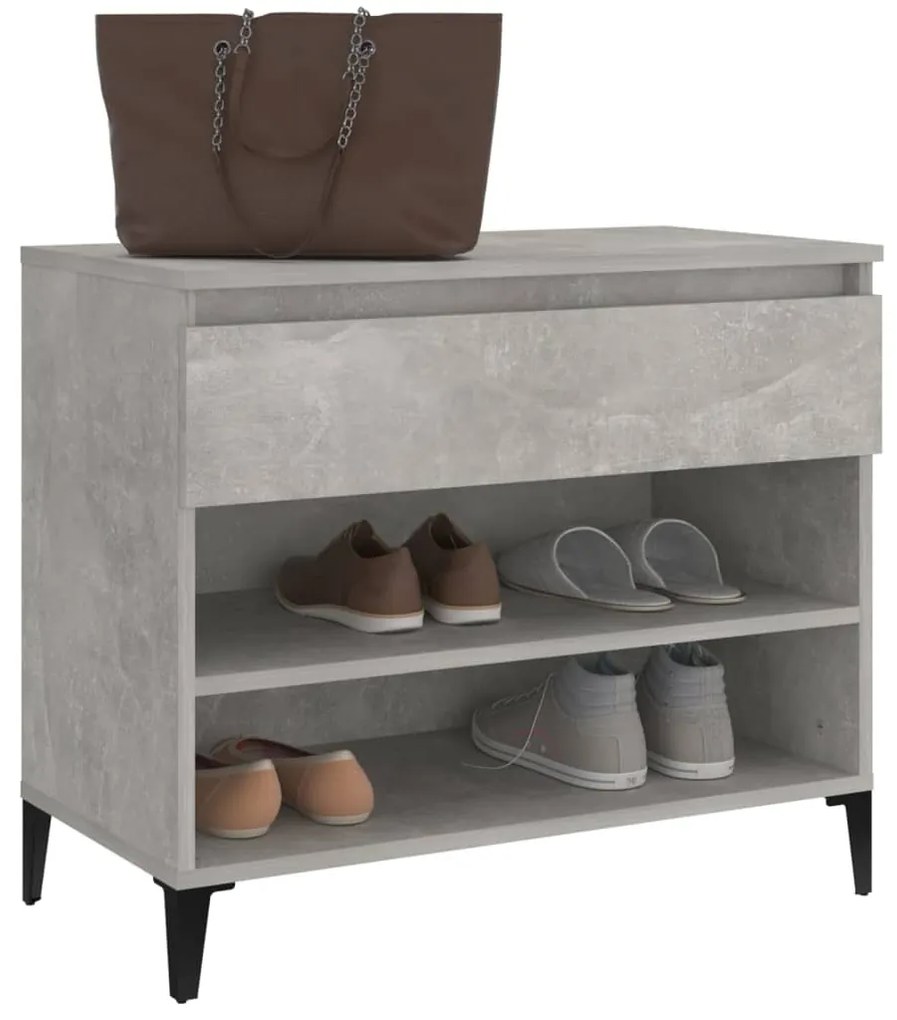 vidaXL Παπουτσοθήκη Γκρι Σκυροδέματος 70x36x60 εκ. Επεξεργασμένο Ξύλο