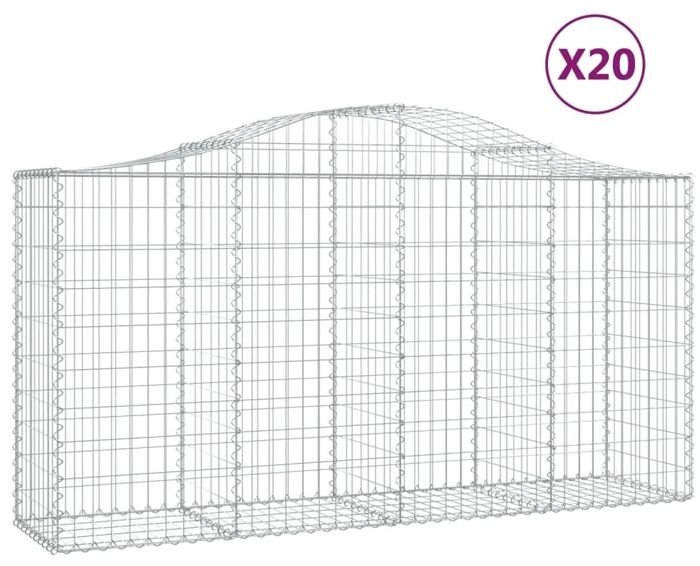 vidaXL Συρματοκιβώτια Τοξωτά 20 τεμ. 200x50x100/120 εκ. Γαλβαν. Ατσάλι