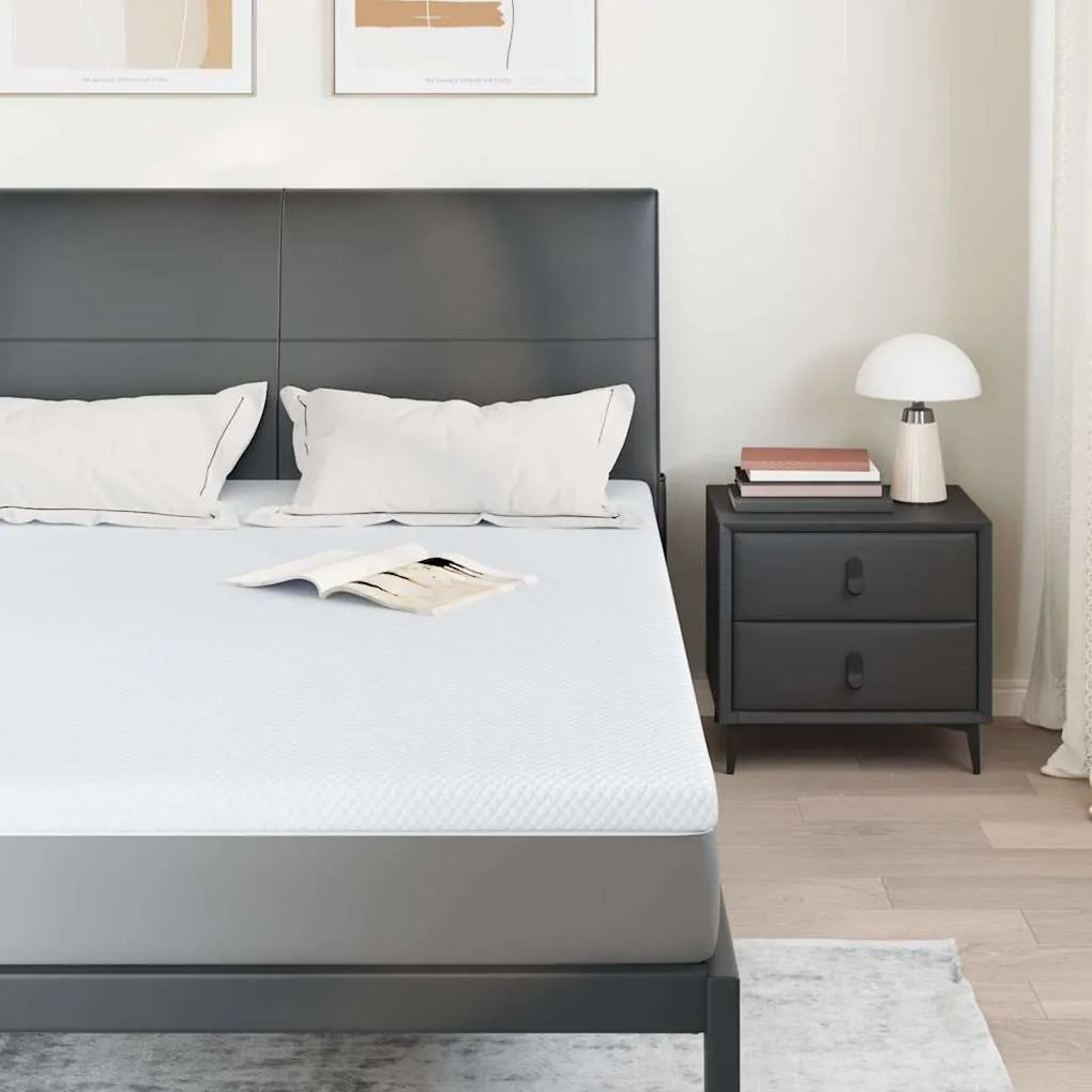 vidaXL Στρώμα επικάλυψης Λευκό 70 x 200 x 3.5 εκ Υφασμα Jacquard