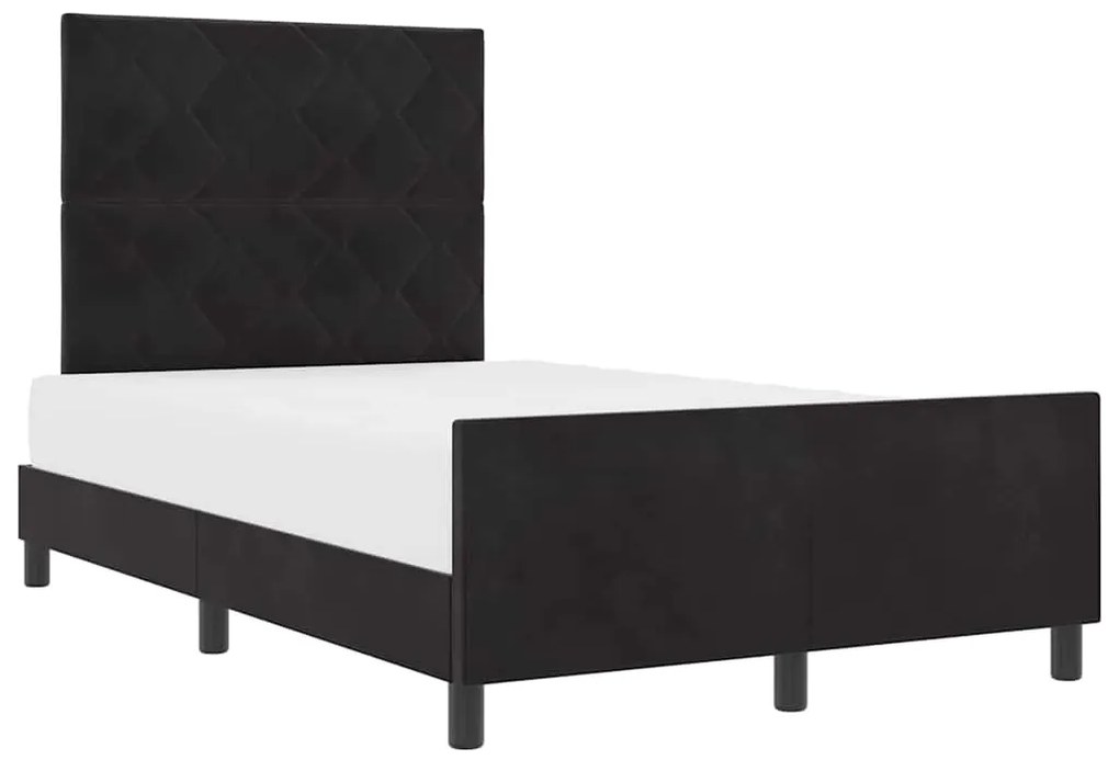 vidaXL Σκελετός Κρεβατιού με κεφαλάρι Μαύρο 120 x 200 cm Βελούδο