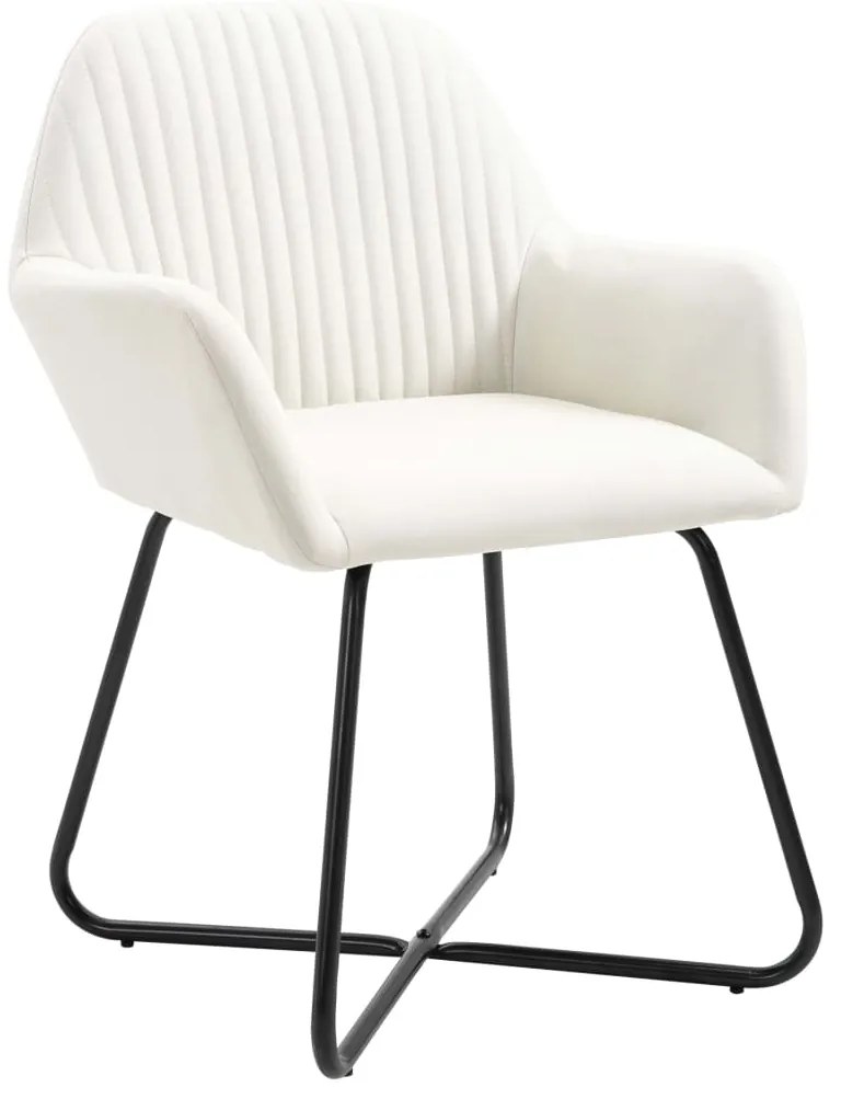 vidaXL Καρέκλες Τραπεζαρίας 6 τεμ. Κρεμ Υφασμάτινες