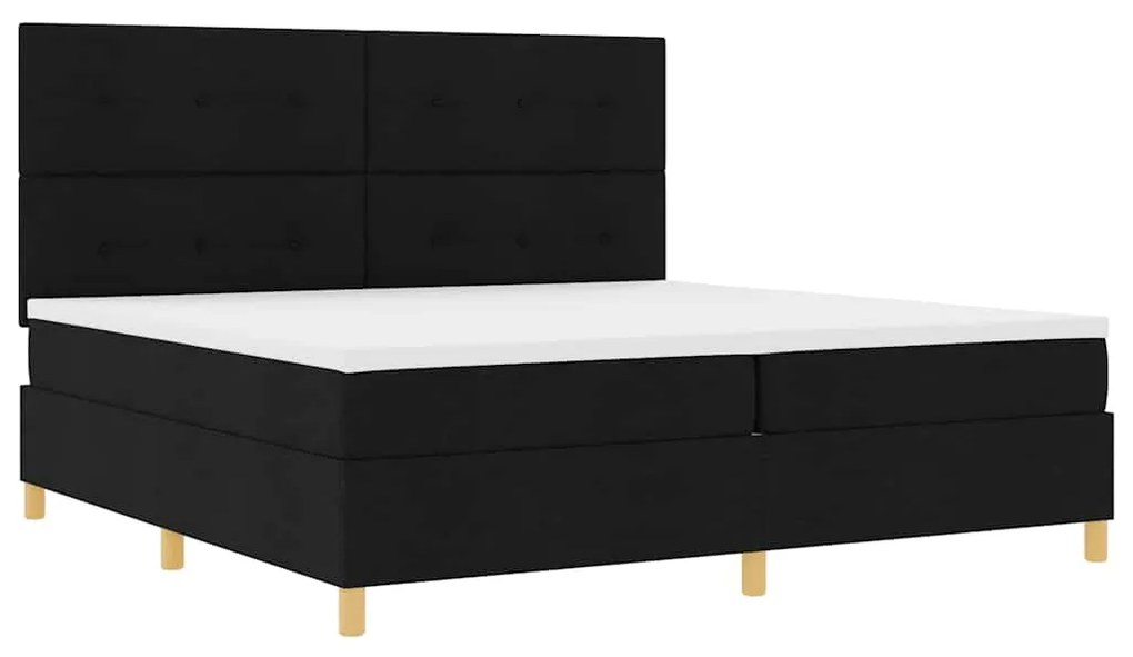 vidaXL Κρεβάτι με ελατήρια με στρώμα Μαύρο 200 x 200 cm ύφασμα