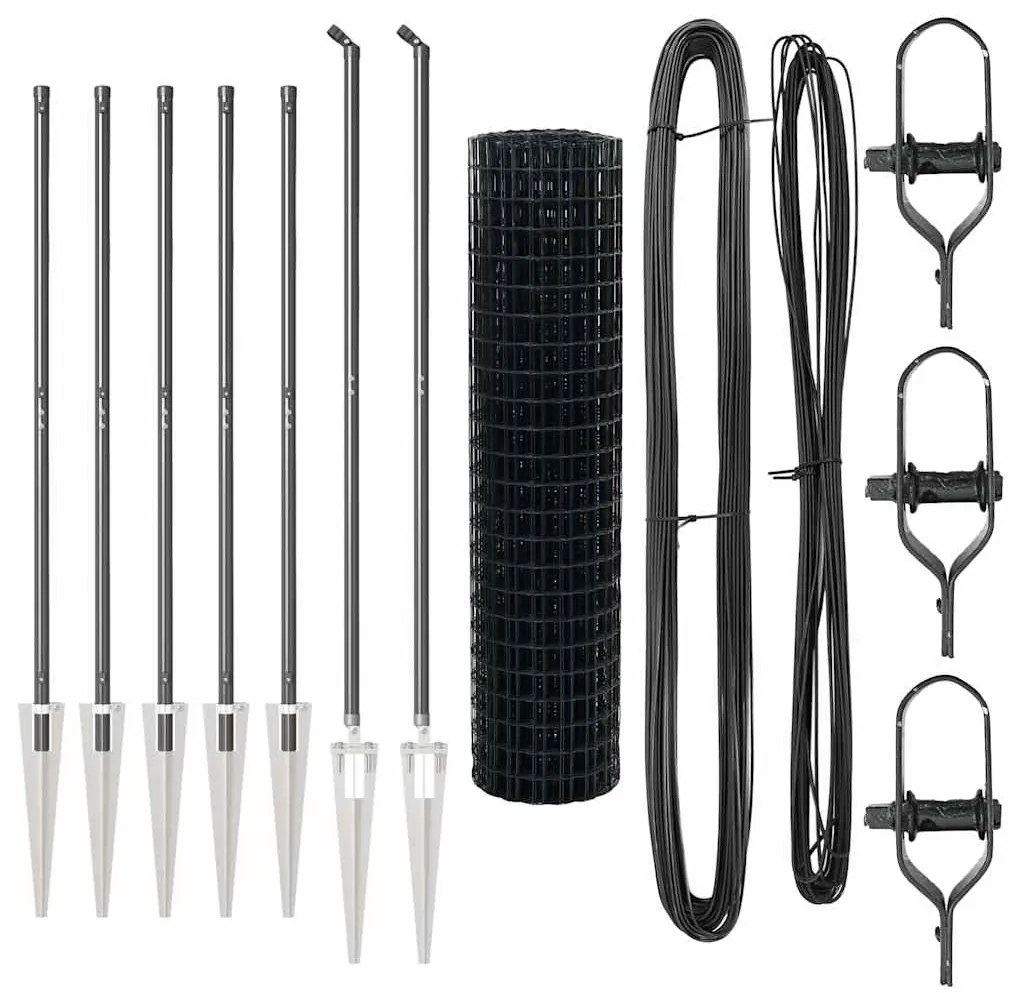 vidaXL Τεντώτο με στήριγμα Γκρι 1,2 x 10 m Χάλυβας και PVC