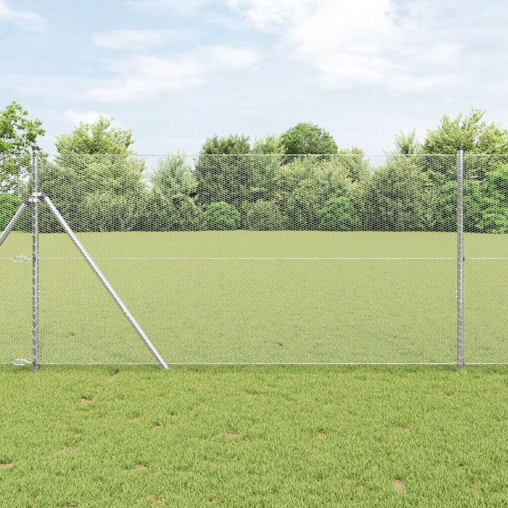vidaXL Hexagon Fence 1.4x10 μ Γαλβανισμένος Χάλυβας
