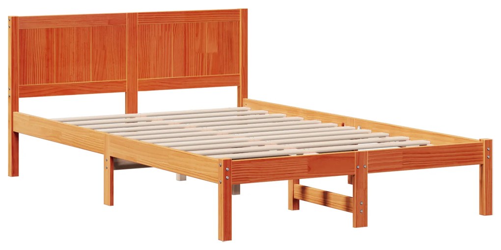 vidaXL Κρεβάτι Καφέ Κερί Καφέ κερί Μασίφ ξύλο 120 x 200 cm Ανθεκτικό