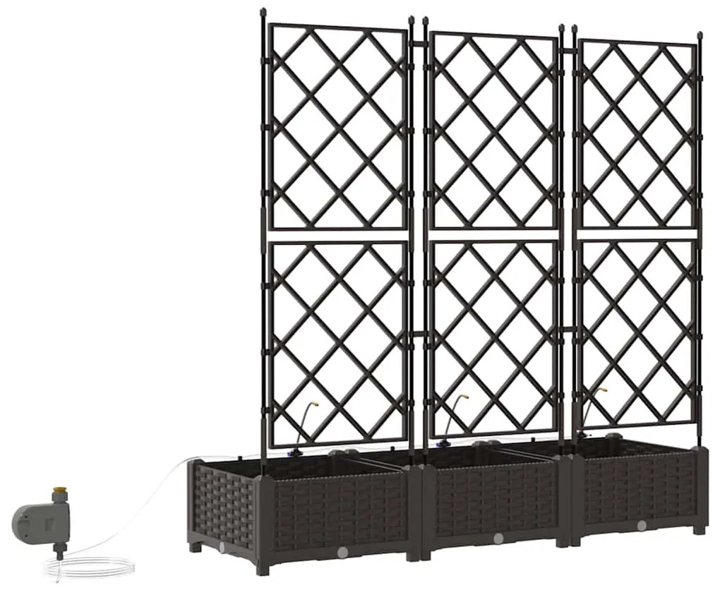 vidaXL Ζαρντινιέρες κήπου Καφέ 120 x 40 x 126 cm Ατσάλι