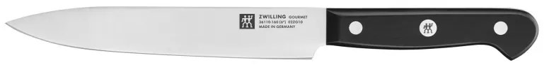 Σετ 3 μαχαιριών Zwilling Gourmet 36130003, Ανοξείδωτο ατσάλι 18/10, σφυρηλατημένες λεπίδες Sigmaforge, σκλήρυνση πάγου FRIODUR, Ασημί/Μαύρο